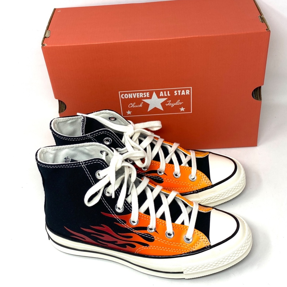 Converse Chuck 70 All Star High Top Flames Black Women's Canvas Sneakers 165024C - Picture 7 of 10